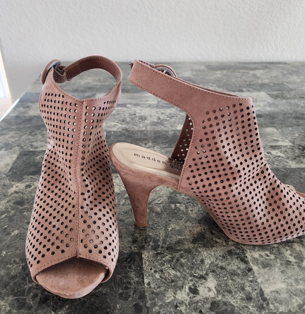 Women's Pink Peep-Toe Heels